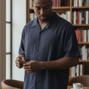 Men's Classic Navy Button Down Shirt